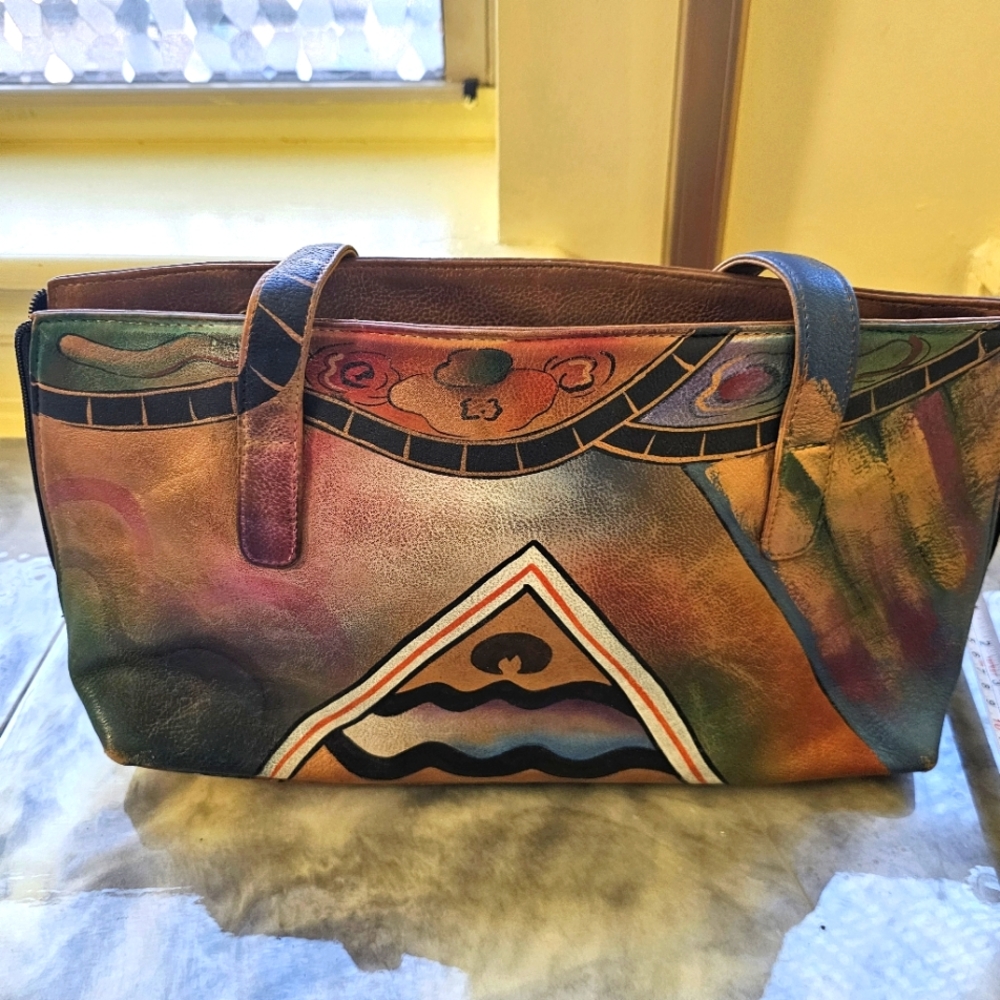 Anuschka hand painted leather handbag